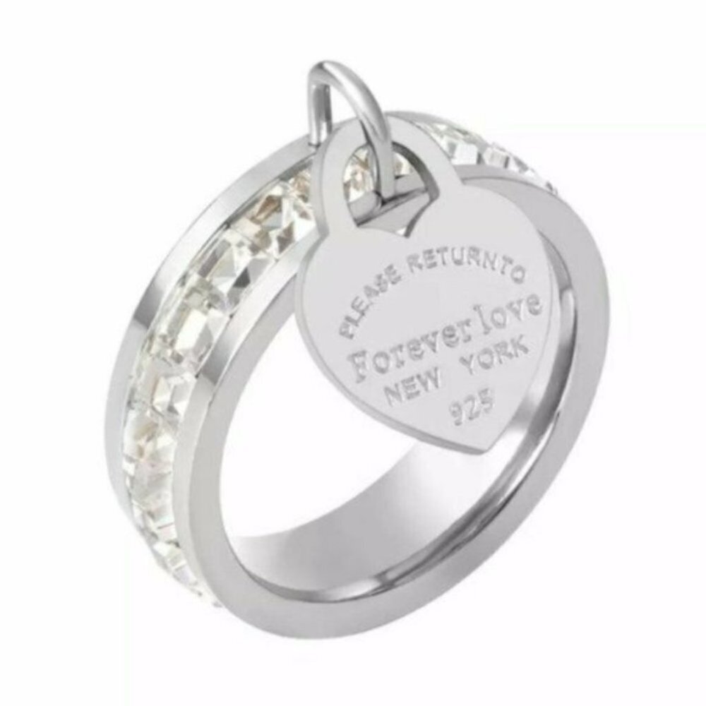 NEW Stainless Steel Forever Love Heart Ring 9